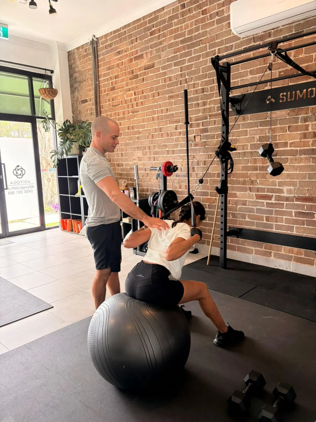 One-on-one personal training session at Adiyoga in Earlwood